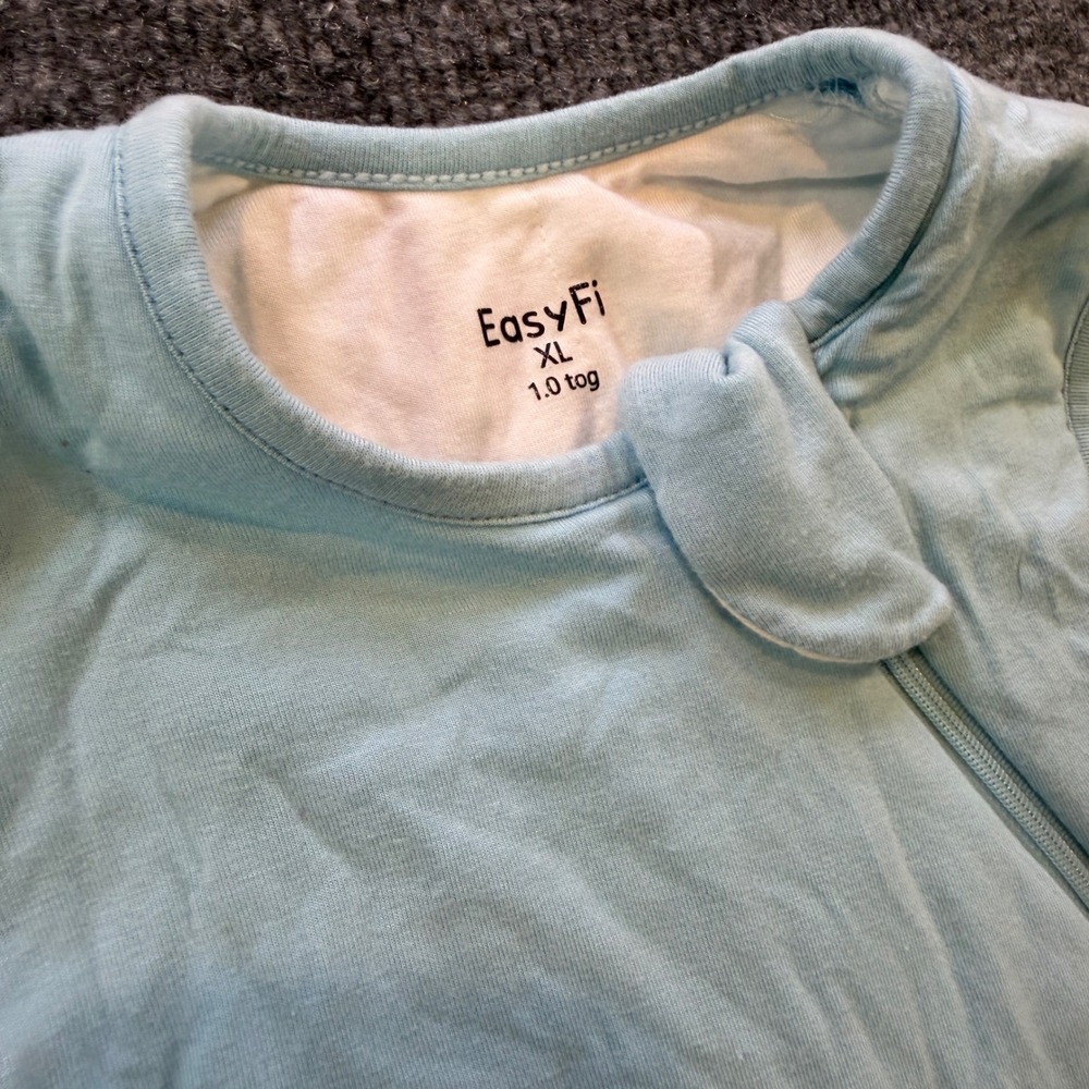 EasyFi Baby Sleep Bag Light Blue Bamboo Rayon Blend 1.0 TOG Size XL 82-88cm